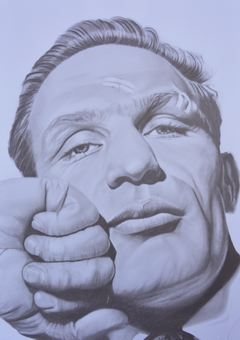 A graphite portrait honouring Henry Cooper, the much-loved British heavyweight whose grit, sportsmanship, and famous left hook made him a national hero. Rising from modest beginnings in South London, he earned admiration not only for his battles in the ring — including flooring Muhammad Ali — but also for his humility and gentlemanly character outside it.